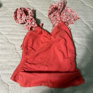 Anthropologie Coral Lace Strap Camisole